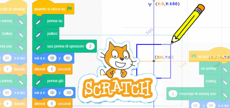 Programmare con Scratch: creare figure geometriche su piano cartesiano.
